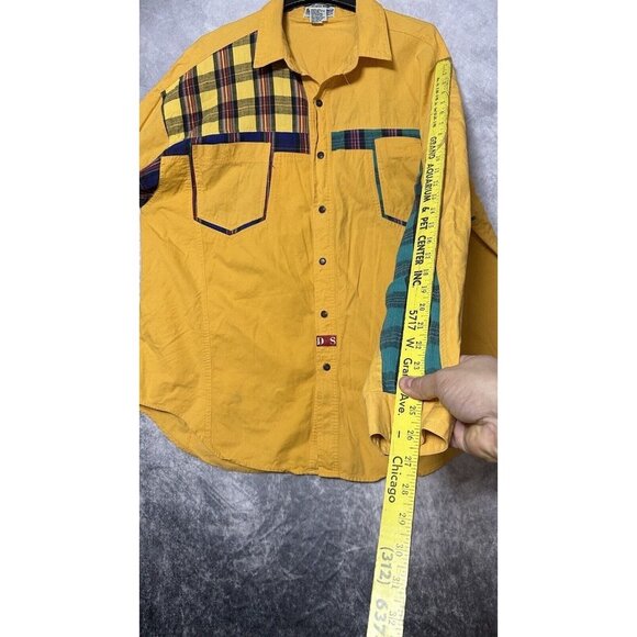 It’s Your Brand Yellow Cotton Vtg‎ Button Up Long Sleeve Western Shirt XL - Picture 11 of 12